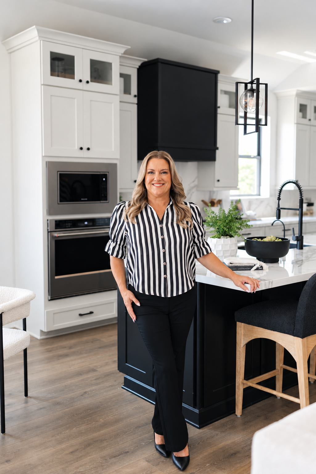 Lisa Ludwig in a modern kitchen